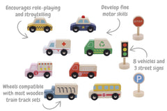 Wooden box transportation & street sign set