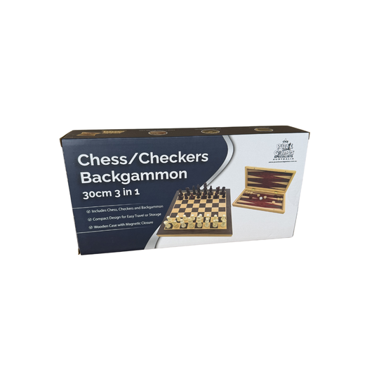 3 in 1 Chess, Checkers, Backgammon - 30cm