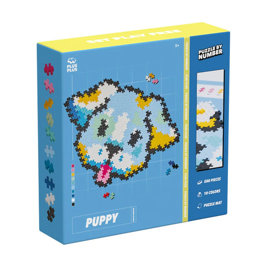 Plus plus puzzle by number - puppy 500pc