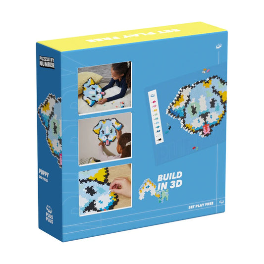 Plus plus puzzle by number - puppy 500pc