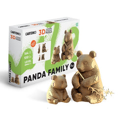 3D panda family cardboard puzzle
