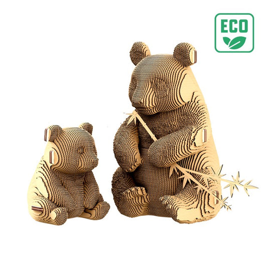 3D panda family cardboard puzzle