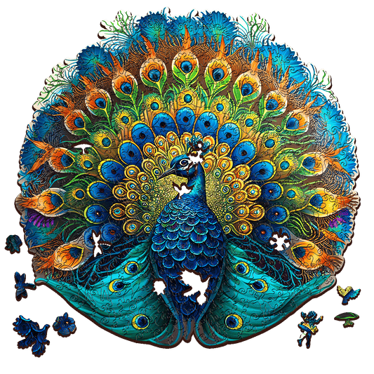 peacock wooden jigsaw puzzle 200pc