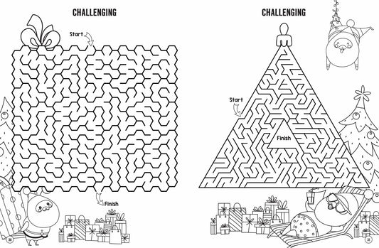 Christmas colouring and maze book