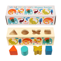 wood shape sorter wild wonder