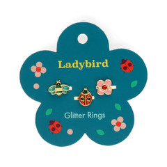 Glitter Rings Set of 3 Ladybird