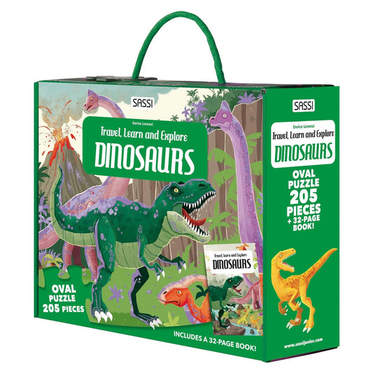 Travel learn explore puzzle and book set - Dinosaurs