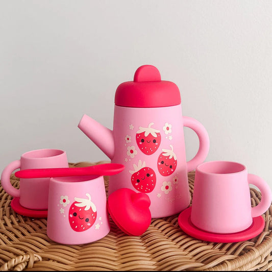 silicone tea set - strawberry patch