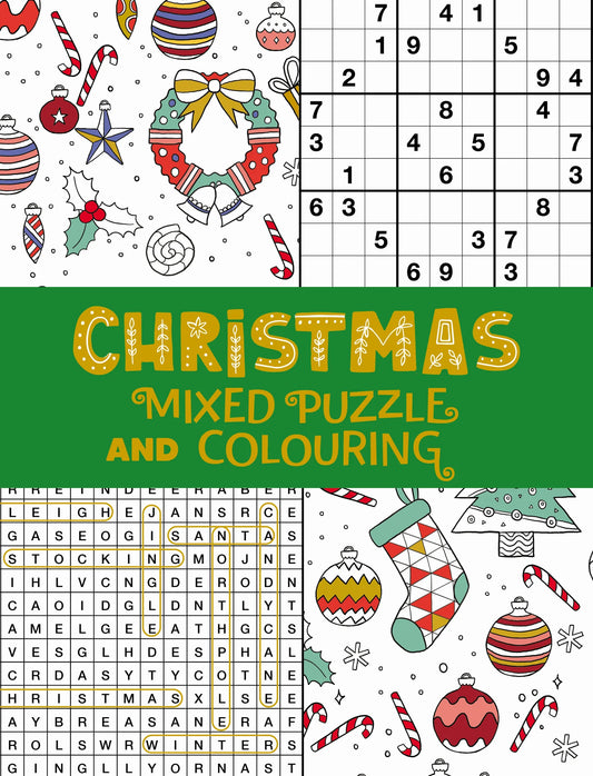 Christmas mixed puzzles and colouring