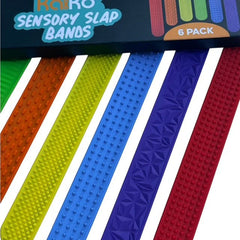 vibrant sensory slap bands - textured silicone (6 pack)