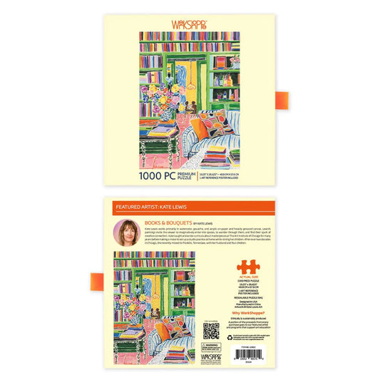 Werkshoppe 1000pc premium puzzle - Books and bouquets