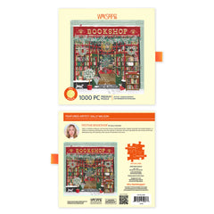 Werkshoppe 1000pc premium puzzle - Gold foil Festive bookshop