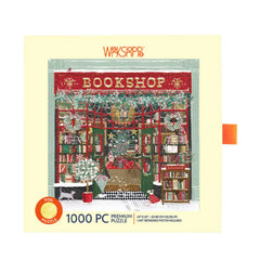 Werkshoppe 1000pc premium puzzle - Gold foil Festive bookshop