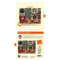 Werkshoppe 1000pc premium puzzle - Gold foil Festive family room