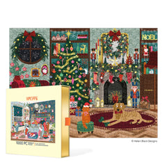 Werkshoppe 1000pc premium puzzle - Gold foil Festive family room