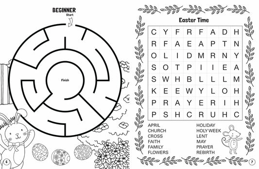Mega Colouring Book - Easter Mega Maze and Word Search