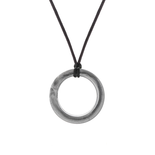 realm ring pendant sensory chew - silver