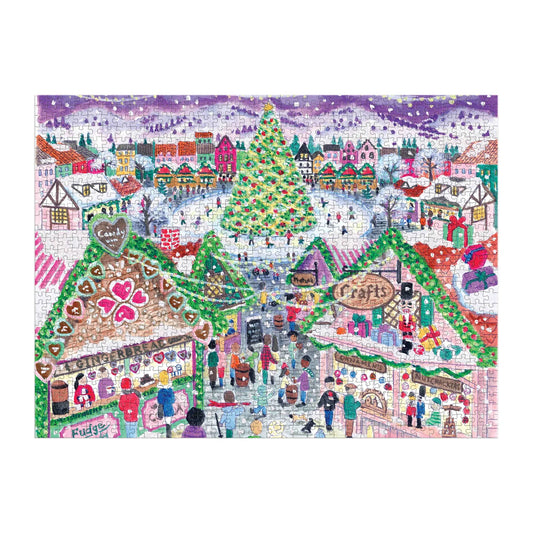 Galison - Storrings Holiday Village Market Foil Puzzle - 1000pc