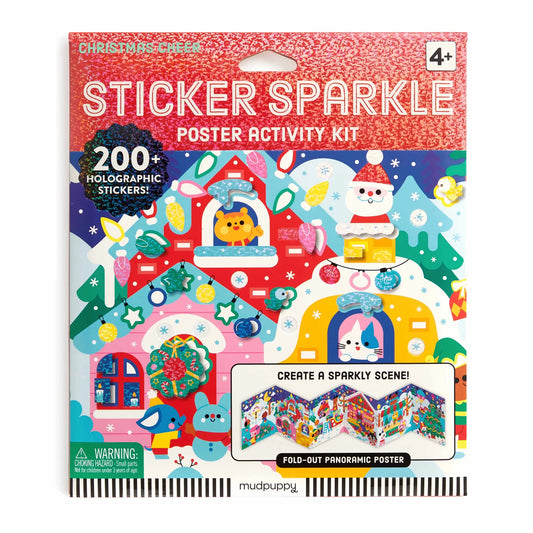 Mudpuppy - Christmas Cheer Sticker Sparkle Poster Activity Kit