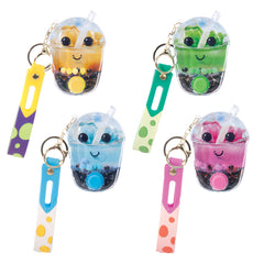 Bubble tea keychain - water filled game