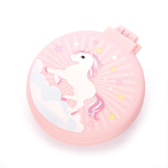 Unicorn compact hairbrush/mirror - 3 assorted