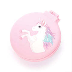 Unicorn compact hairbrush/mirror - 3 assorted