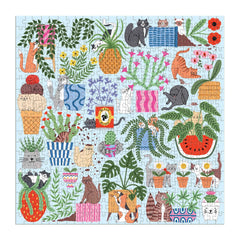 cats in houseplants puzzle - 500pc