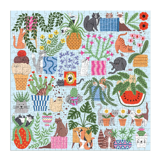 cats in houseplants puzzle - 500pc