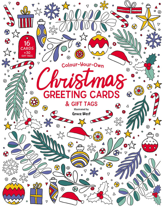 colour your own christmas cards and gift tags book