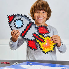 plus plus puzzle by number - rocket 500pc