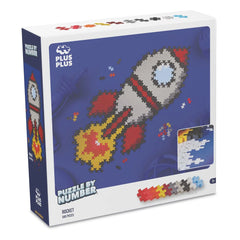 plus plus puzzle by number - rocket 500pc