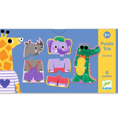 djeco - savana trio puzzle 24pc