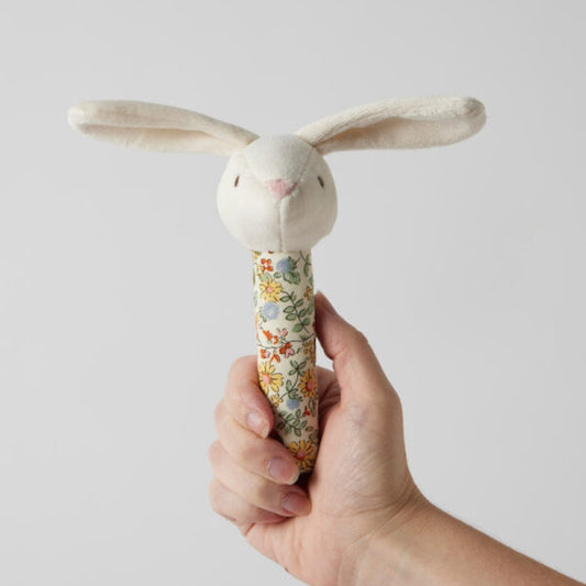 Floral bunny rattle