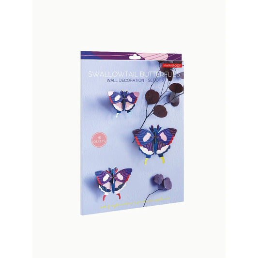 Studio Roof - Wall Art Butterflies  - Swallowtail butterfly (A4) set of 3