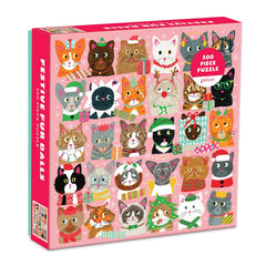 Galison - Festive Fur Balls Puzzle 500pc