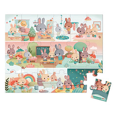 janod a rabbits day 24pc puzzle