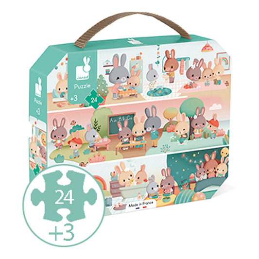 janod a rabbits day 24pc puzzle