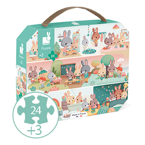 janod a rabbits day 24pc puzzle