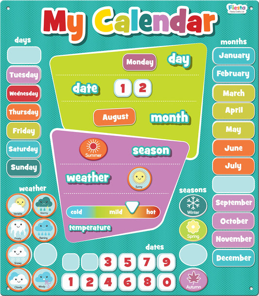 fiesta crafts - magnetic calendar blue