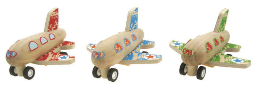 wooden pull back airplane