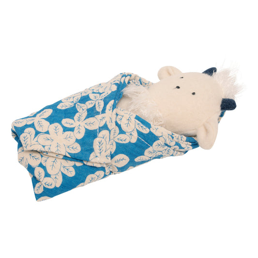 rattle and burp cloth