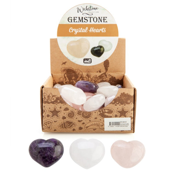 Gemstone crystal hearts