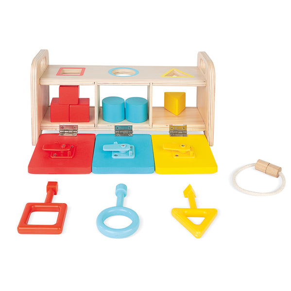 janod essentials shape box with keys