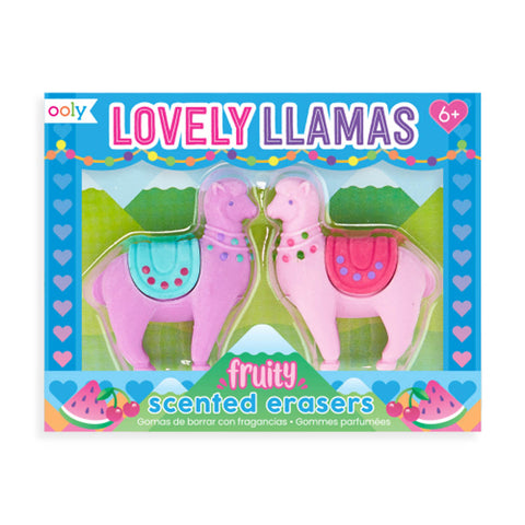 lovely llamas fruity scented erasers
