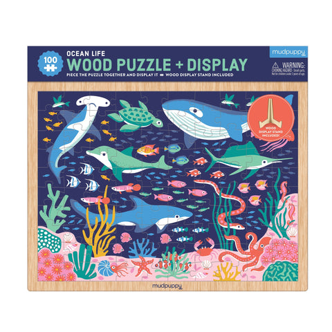 ocean life wood puzzle & display- 100pc