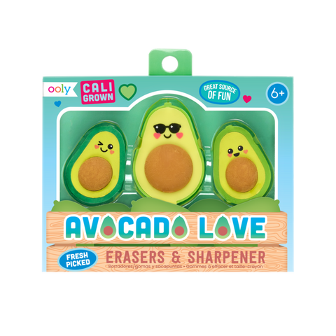 avocado love- erasers and sharpener