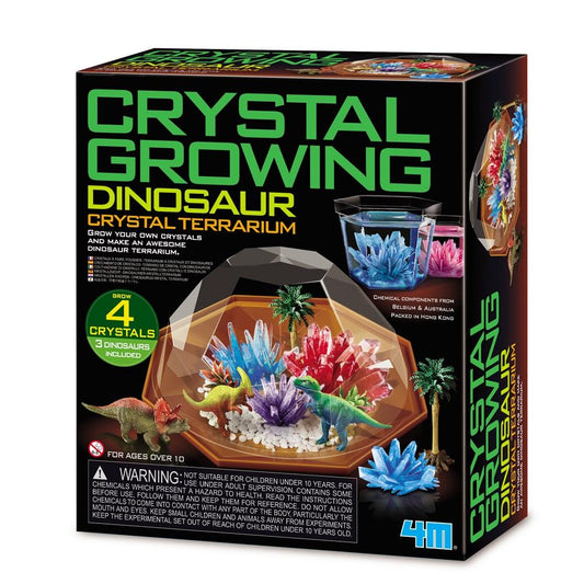 Crystal growing- dinosaur crystal terrarium