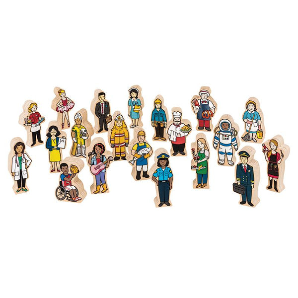 wooden multicultural people