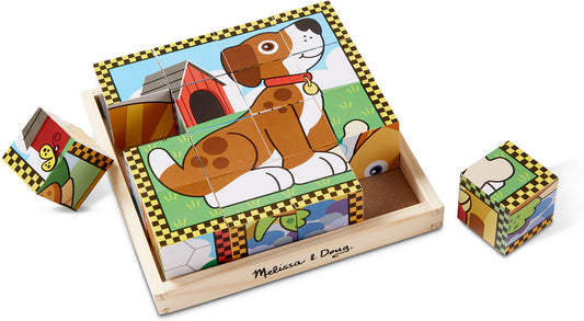 wooden cube puzzle- pets