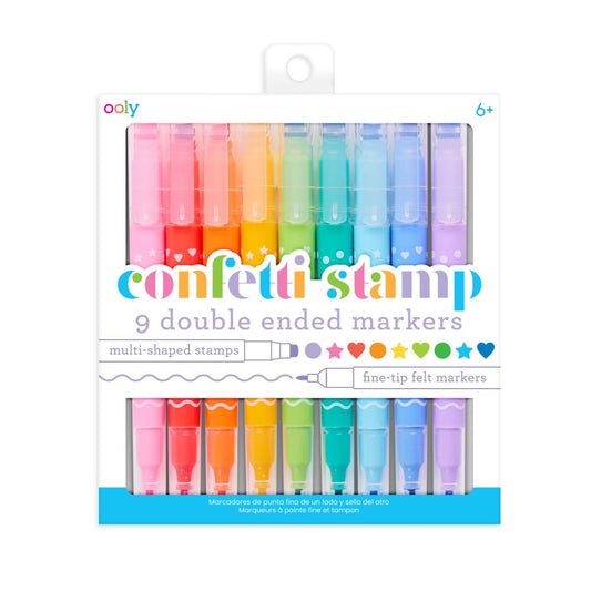 confetti stamp double ended markers